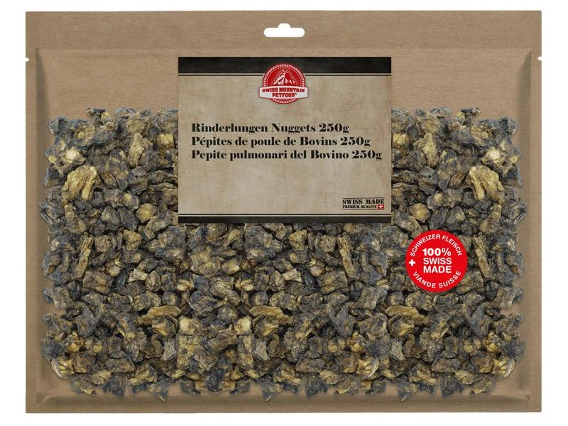 Swiss Mountain Petfood Kauartikel Rinderlunge Nuggets, 250 g 1 Swiss Mountain Petfood Kauartikel Rinderlunge Nuggets, 250 g