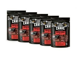 Crave Kausnack Protein Chunks Rind, 5 x 55 g