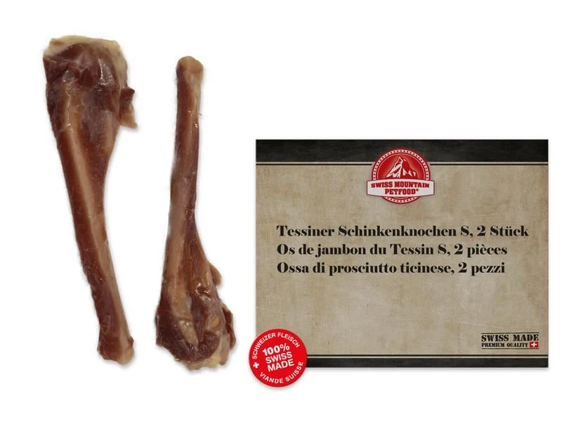 Swiss Mountain Petfood Tessiner Schinkenknochen S, 2 Stk. à 40 - 60 g 1 Swiss Mountain Petfood Tessiner Schinkenknochen S, 2 Stk. à 40 - 60 g