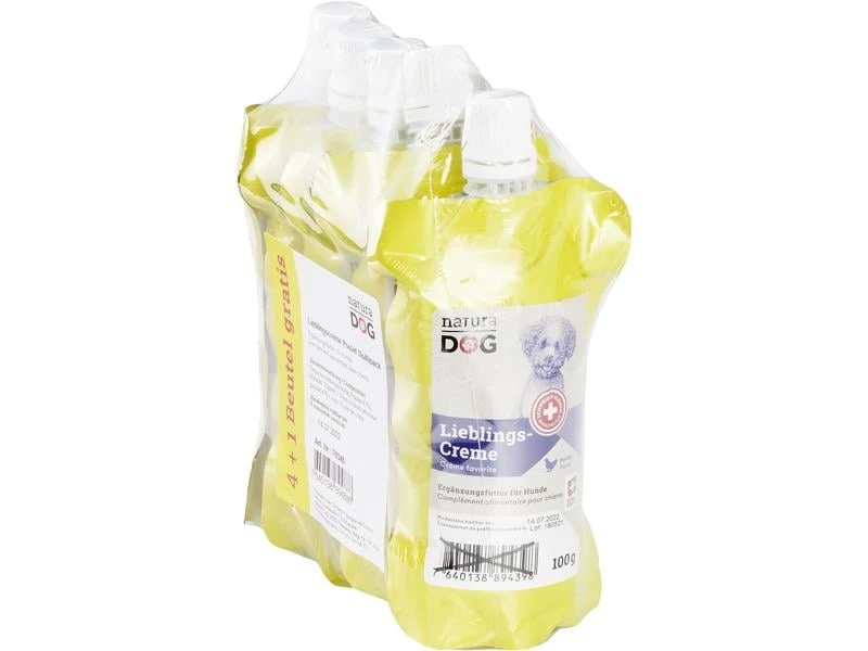 NaturaDog Leckerli Lieblingscreme Poulet, Multipack, 5 x 100 g 1 NaturaDog Leckerli Lieblingscreme Poulet, Multipack, 5 x 100 g