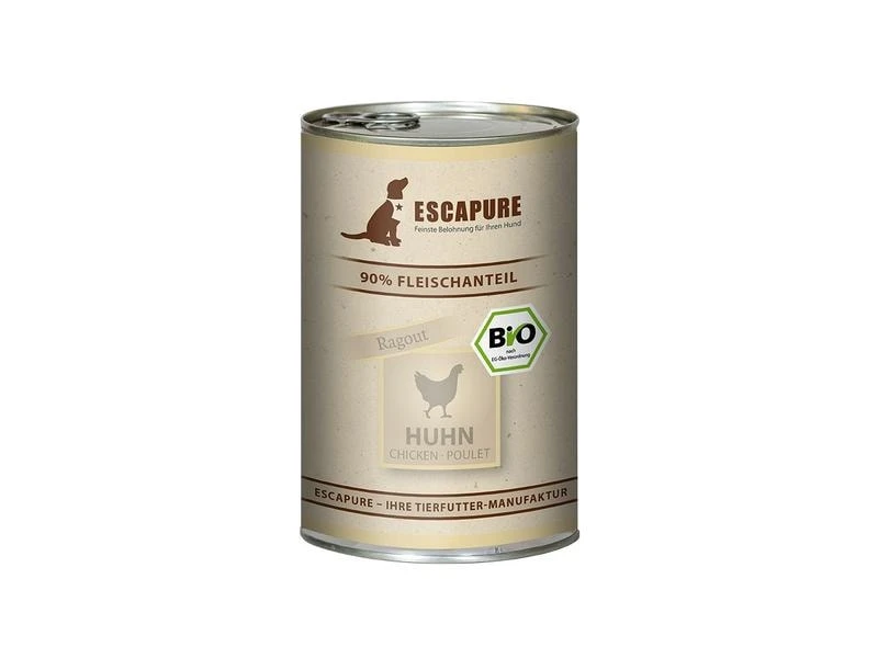 Escapure Nassfutter BIO Huhn Ragout, 6 x 400 g 2 Escapure Nassfutter BIO Huhn Ragout, 6 x 400 g – Bild 2