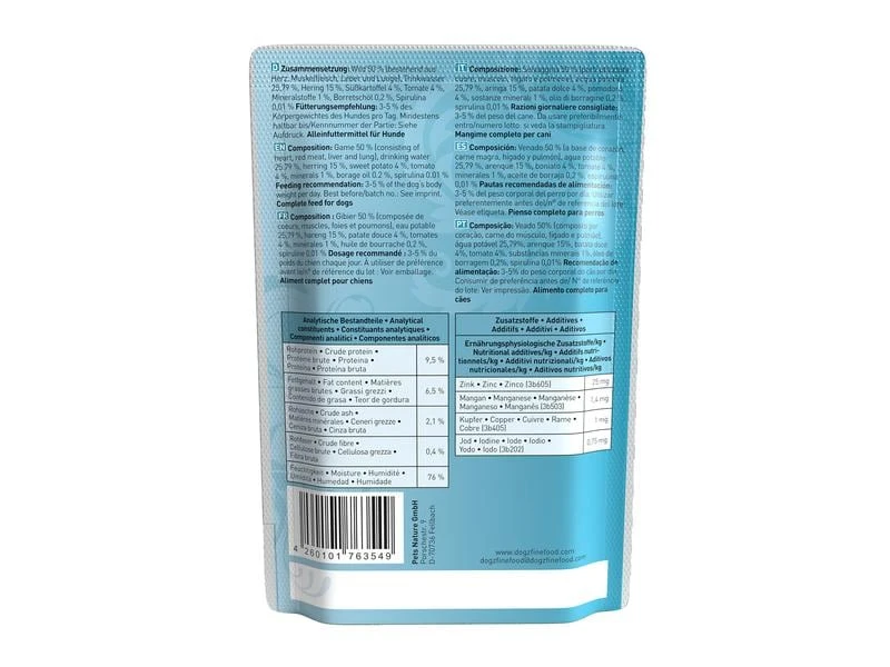 Dogz finefood Nassfutter No.12 Wild & Hering, 100 g 2 Dogz finefood Nassfutter No.12 Wild & Hering, 100 g – Bild 2