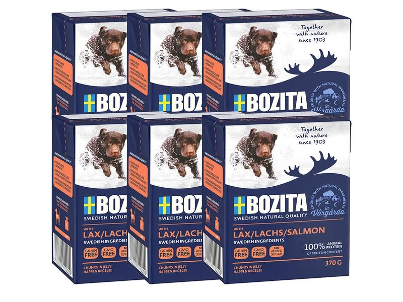 Bozita Nassfutter Häppchen in Gelée Lachs, 6 x 370 g 1 Bozita Nassfutter Häppchen in Gelée Lachs, 6 x 370 g