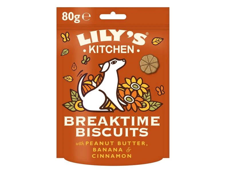 Lily's Kitchen Snack Breaktime Biscuits, Erdnussbutter/Banane, 80 g 1 Lily's Kitchen Snack Breaktime Biscuits, Erdnussbutter/Banane, 80 g