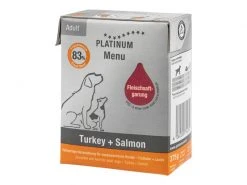 PLATINUM Nassfutter Adult Menu Truthahn & Lachs, 12 x 375 g -Hundewelt Verkäufe 221435013 xxl