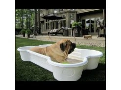 ONE DOG ONE BONE Hundepool Knochenform, Weiss, 167.6 x 111.8 x 27.9 cm -Hundewelt Verkäufe 221768215 xxl