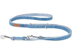 Amiplay Hundeleine Denim, 1 - 2 m, verstellbar, Hellblau