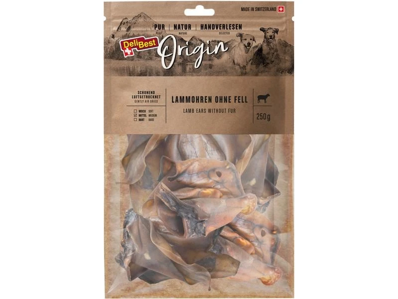 DeliBest Kausnack Origin Lammohren ohne Fell 250 g 1 DeliBest Kausnack Origin Lammohren ohne Fell 250 g