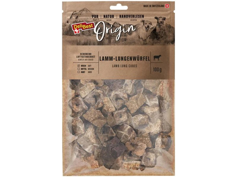 DeliBest Kausnack Origin Lamm-Lungenwürfel 100 g 1 DeliBest Kausnack Origin Lamm-Lungenwürfel 100 g