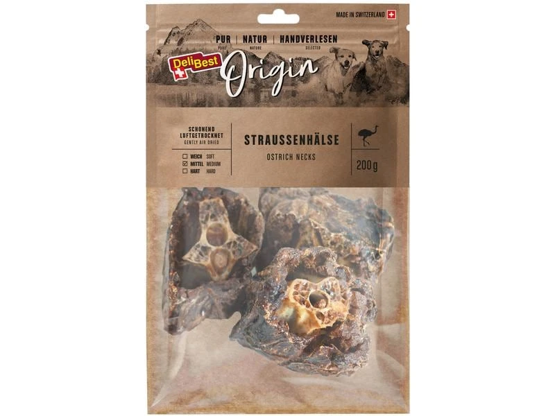 DeliBest Kausnack Origin Straussenhälse 200 g 1 DeliBest Kausnack Origin Straussenhälse 200 g