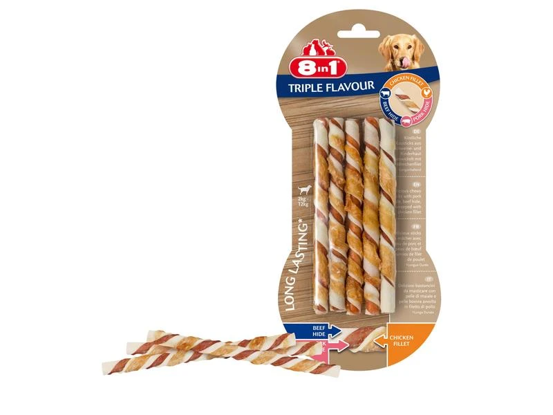8in1 Kausnack Triple Flavour Sticks, 10 Stk., 70 g 1 8in1 Kausnack Triple Flavour Sticks, 10 Stk., 70 g
