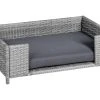 Greemotion PET Hunde-Sofa Rattan-Optik, Grau, Grösse M