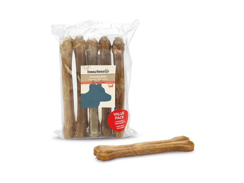 Beeztees Kauknochen Rinderhaut, 21 cm, 5 Stk. 2 Beeztees Kauknochen Rinderhaut, 21 cm, 5 Stk. – Bild 2