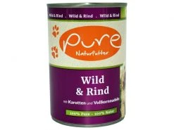 PURE Naturfutter Nassfutter Menü Wild & Rind, 400 g
