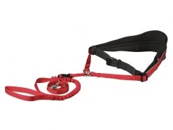 Trixie Joggingleine Bauchgurt mit Leine, rot